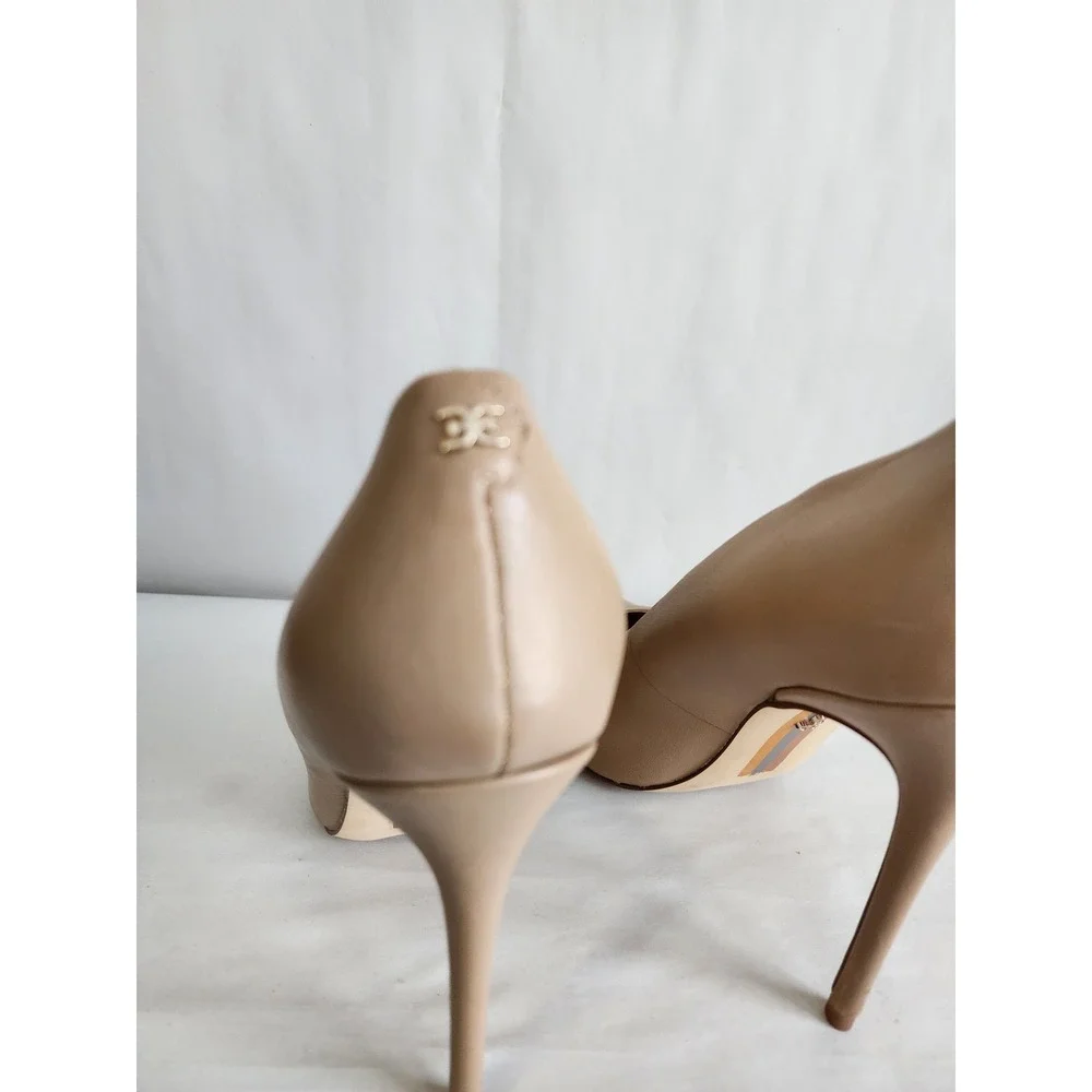 Sam Edelman Hazel Nude Leather Pointed Toe Stiletto Pumps Heels Womens 11